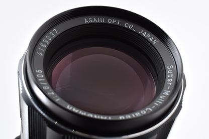 良品 ASAHI PENTAX ペンタックス SMC TAKUMAR 105mm F2.8 M42マウント MFレンズ フード付 260924c