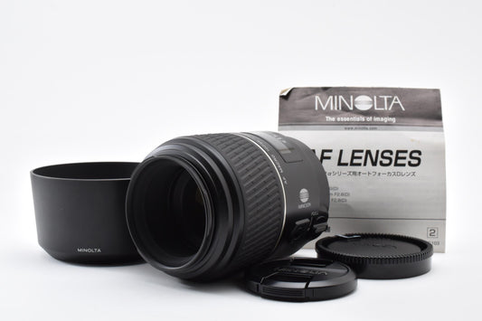 良品 MINOLTA ミノルタ AF 100mm F2.8 D MACRO AFレンズ SONY ソニー αマウント フード付 260918i