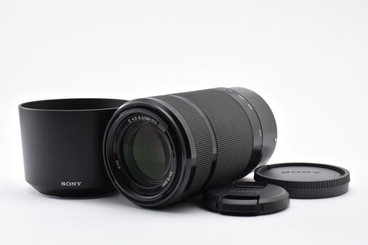 美品 SONY ソニー E 55-210mm F4.5-6.3 OSS SEL55210 AFレンズ ブラック Eマウント APS-C フード付 260918s