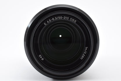 美品 SONY ソニー E 55-210mm F4.5-6.3 OSS SEL55210 AFレンズ ブラック Eマウント APS-C フード付 260918s