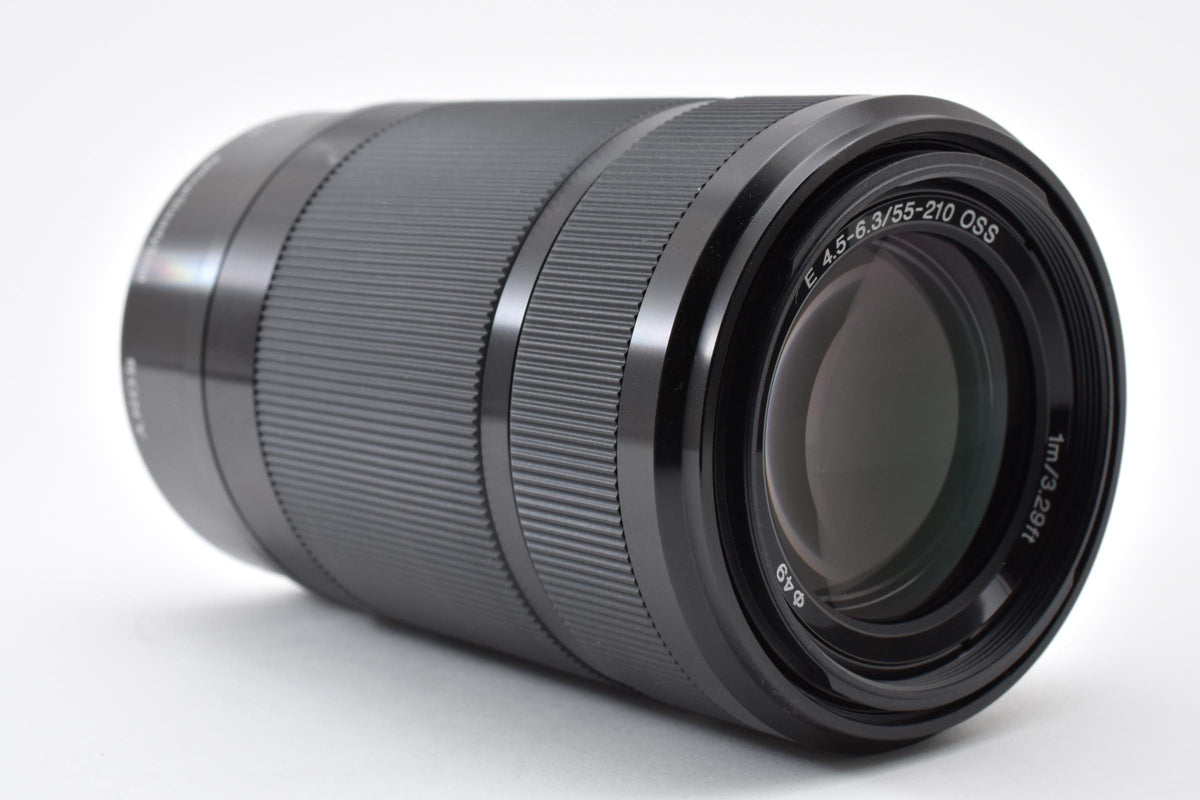 美品 SONY ソニー E 55-210mm F4.5-6.3 OSS SEL55210 AFレンズ ブラック Eマウント APS-C フード付 260918s