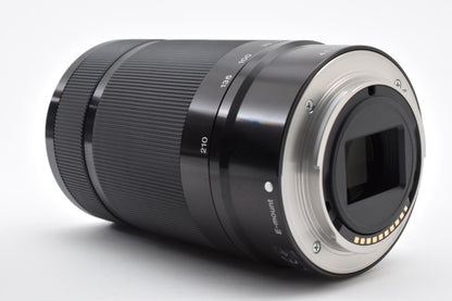 美品 SONY ソニー E 55-210mm F4.5-6.3 OSS SEL55210 AFレンズ ブラック Eマウント APS-C フード付 260918s
