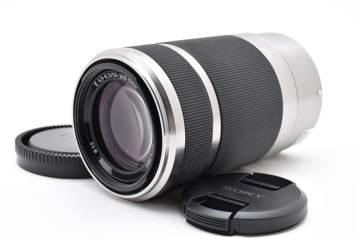 SONY ソニー E 55-210mm F4.5-6.3 OSS SEL55210 AFレンズ シルバー Eマウント APS-C フード付 260921k