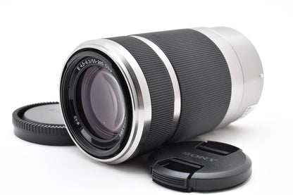 SONY ソニー E 55-210mm F4.5-6.3 OSS SEL55210 AFレンズ シルバー Eマウント APS-C フード付 260921k