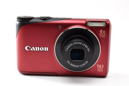 美品 Canon キヤノン PowerShot A2200 コンパクトデジタルカメラ レッド 260928i