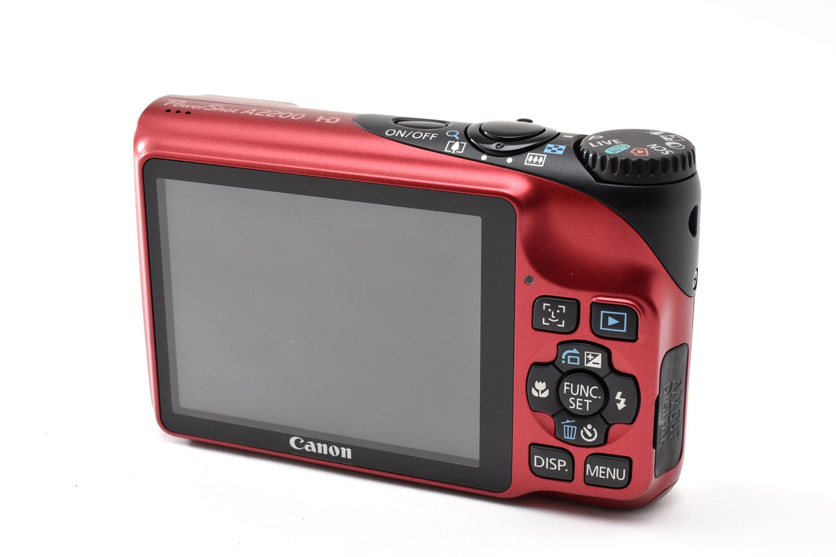 美品 Canon キヤノン PowerShot A2200 コンパクトデジタルカメラ レッド 260928i