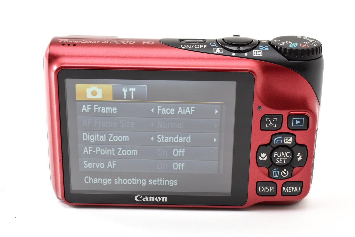 美品 Canon キヤノン PowerShot A2200 コンパクトデジタルカメラ レッド 260928i