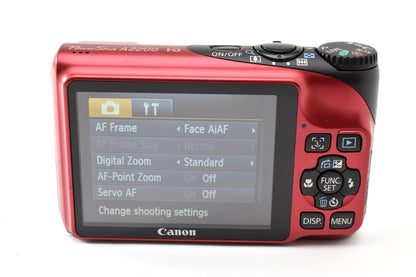 美品 Canon キヤノン PowerShot A2200 コンパクトデジタルカメラ レッド 260928i