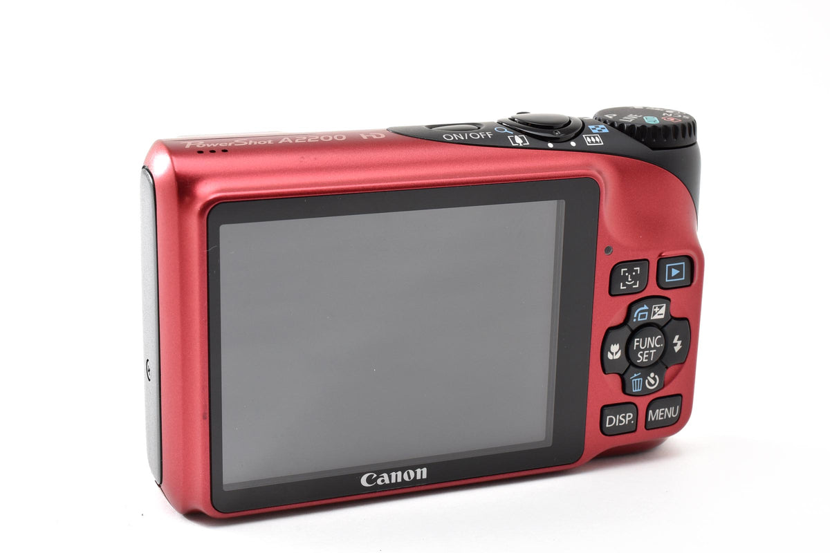美品 Canon キヤノン PowerShot A2200 コンパクトデジタルカメラ レッド 260928i