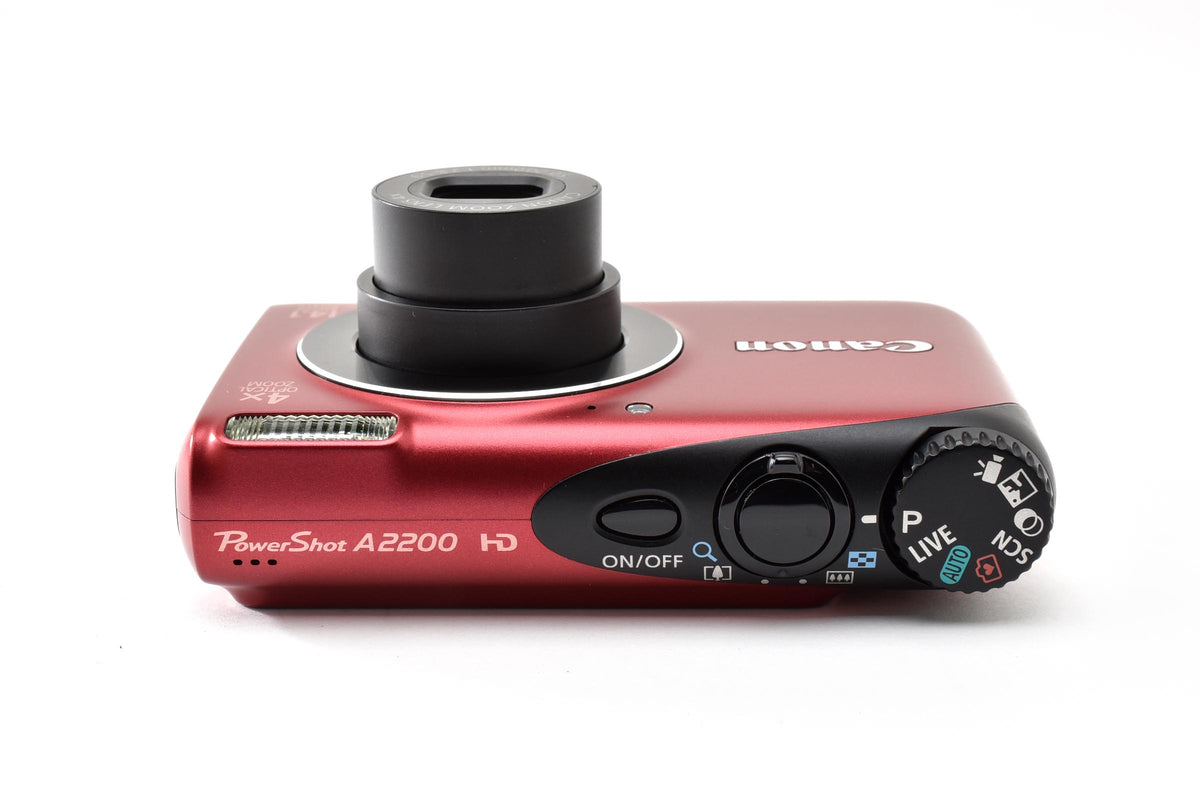 美品 Canon キヤノン PowerShot A2200 コンパクトデジタルカメラ レッド 260928i