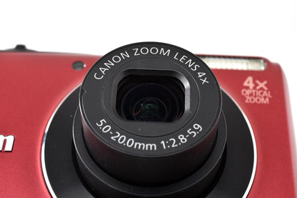 美品 Canon キヤノン PowerShot A2200 コンパクトデジタルカメラ レッド 260928i