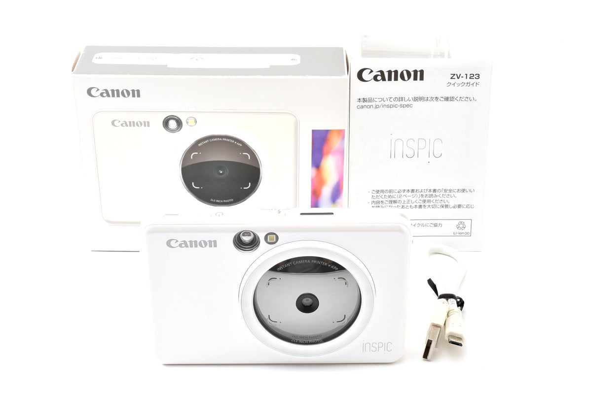 美品 Canon キヤノン iNSPiC ZV-123 インスタントカメラ スマホプリンター パールホワイト 元箱付 260925k