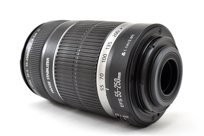 良品 Canon キヤノン EF-S 55-250mm F4-5.6 IS AFレンズ EFマウント APS-C 260930s