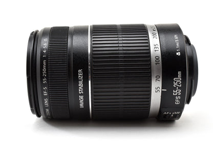 良品 Canon キヤノン EF-S 55-250mm F4-5.6 IS AFレンズ EFマウント APS-C 260930s