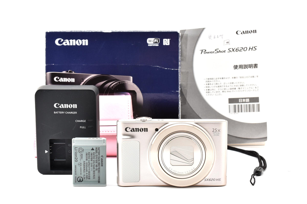 美品 Canon キヤノン PowerShot SX620 HS コンパクトデジタルカメラ ホワイト 元箱付 260925b
