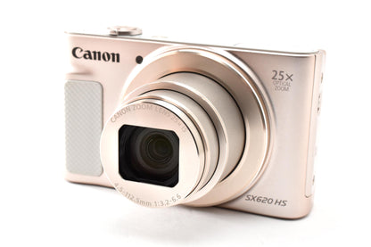 美品 Canon キヤノン PowerShot SX620 HS コンパクトデジタルカメラ ホワイト 元箱付 260925b
