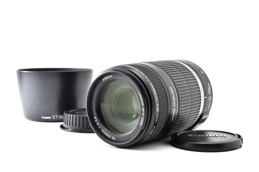 良品 Canon キヤノン EF-S 55-250mm F4-5.6 IS AFレンズ EFマウント APS-C フード付 260930c