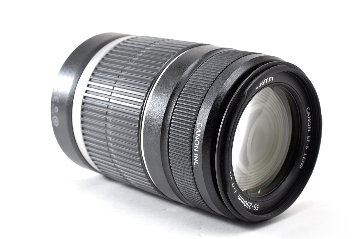 良品 Canon キヤノン EF-S 55-250mm F4-5.6 IS AFレンズ EFマウント APS-C フード付 260930c