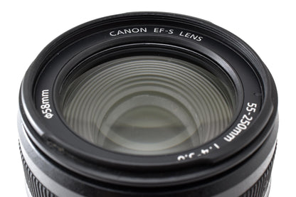 良品 Canon キヤノン EF-S 55-250mm F4-5.6 IS AFレンズ EFマウント APS-C フード付 260930c