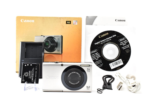 美品 Canon キヤノン PowerShot A3400 IS コンパクトデジタルカメラ シルバー 元箱付 260925c