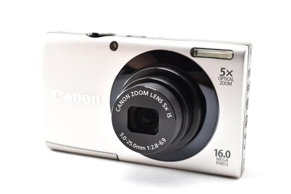 美品 Canon キヤノン PowerShot A3400 IS コンパクトデジタルカメラ シルバー 元箱付 260925c