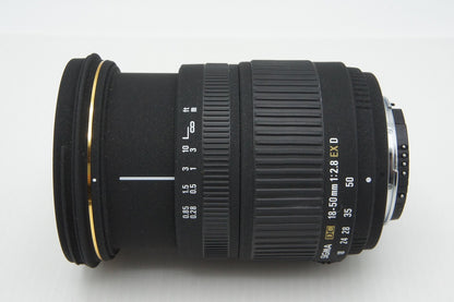 良品 SIGMA シグマ 18-50mm F2.8 EX D DC Nikon ニコン Fマウント APS-C ズームレンズ フード付 260317p