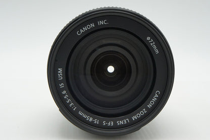 良品 Canon キヤノン EF-S 15-85mm F3.5-5.6 IS USM APS-C ズームレンズ フード付 260205x