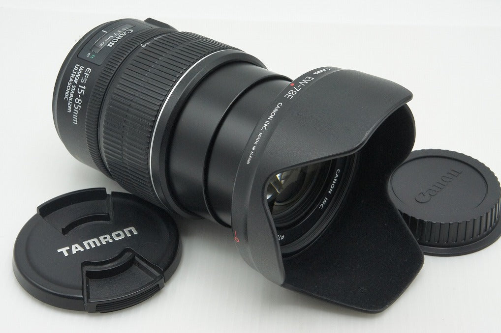良品 Canon キヤノン EF-S 15-85mm F3.5-5.6 IS USM APS-C ズームレンズ フード付 260205x