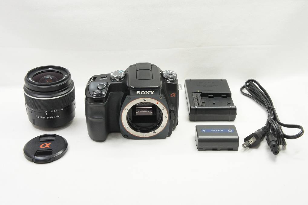 良品 SONY α100 DSLR-A100 ボディ＋DT 18-55mm F3.5-5.6 SAM SAL1855レンズ付 デジタル一眼 –  アルプスカメラ