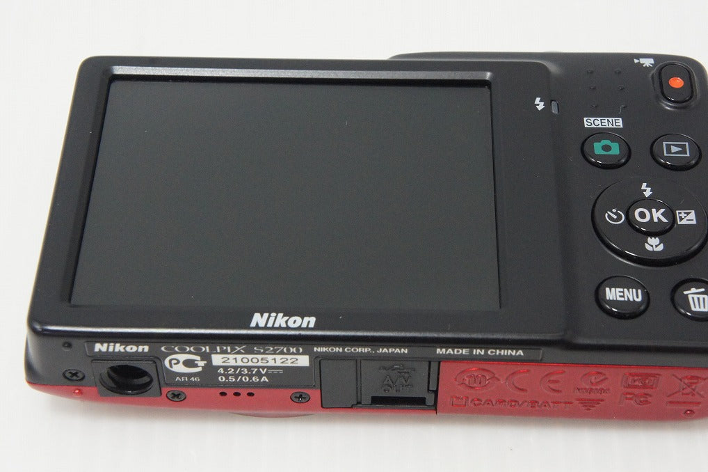 美品 Nikon ニコン COOLPIX S2700 コンパクトデジタルカメラ レッド 260824n