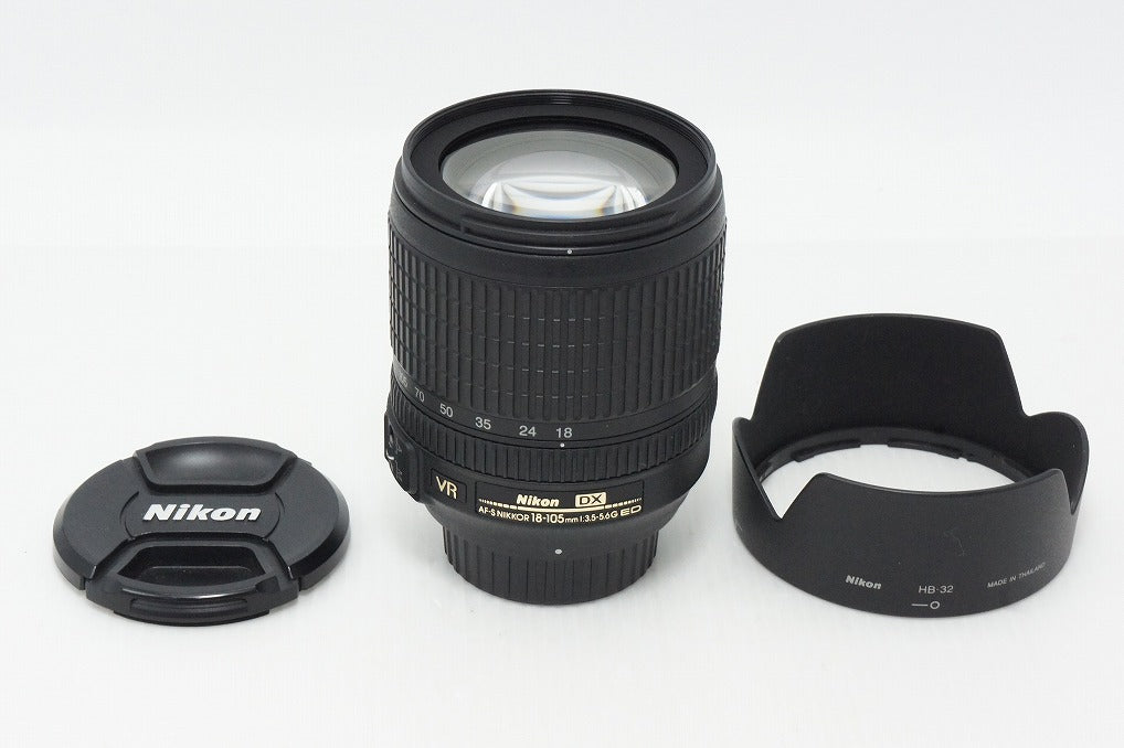 Excellent Condition Nikon AF-S DX NIKKOR 18-105mm F3.5-5.6G ED VR APS-C Zoom Lens with Hood 260514b