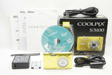 美品 Nikon ニコン COOLPIX S3100 コンパクトデジタルカメラ シトラスイエロー 元箱付 250301l
