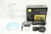 美品 Nikon ニコン COOLPIX S3100 コンパクトデジタルカメラ シトラスイエロー 元箱付 250301l