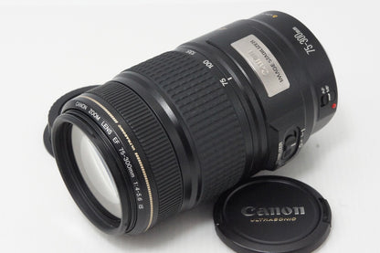良品 Canon キヤノン EF 75-300mm F4-5.6 IS USM フルサイズ ズームレンズ ポーチ付 260514h