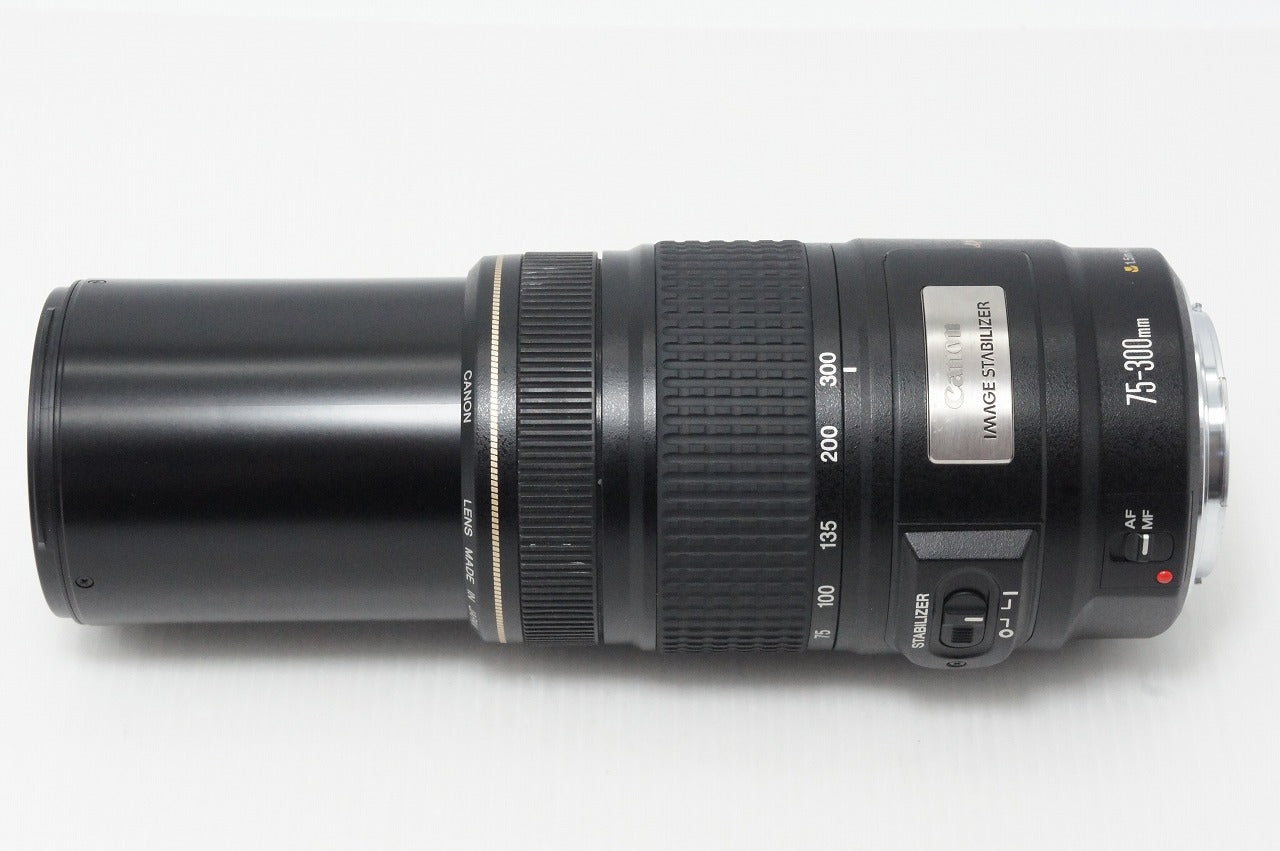 良品 Canon キヤノン EF 75-300mm F4-5.6 IS USM フルサイズ ズームレンズ ポーチ付 260514h
