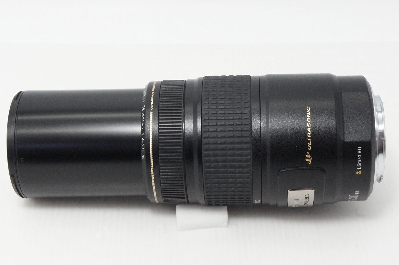 良品 Canon キヤノン EF 75-300mm F4-5.6 IS USM フルサイズ ズームレンズ ポーチ付 260514h