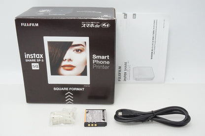 美品 FUJIFILM フジフィルム スマホdeチェキ instax SHARE SP-3 スマートフォン用プリンターブラック 元箱付 260515v