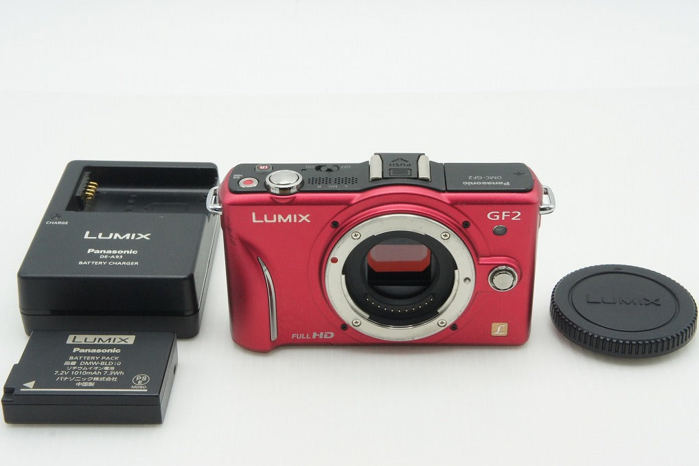 良品 Panasonic パナソニック LUMIX DMC-GF2 ボディ ミラーレス一眼カメラ ファインレッド 260210b