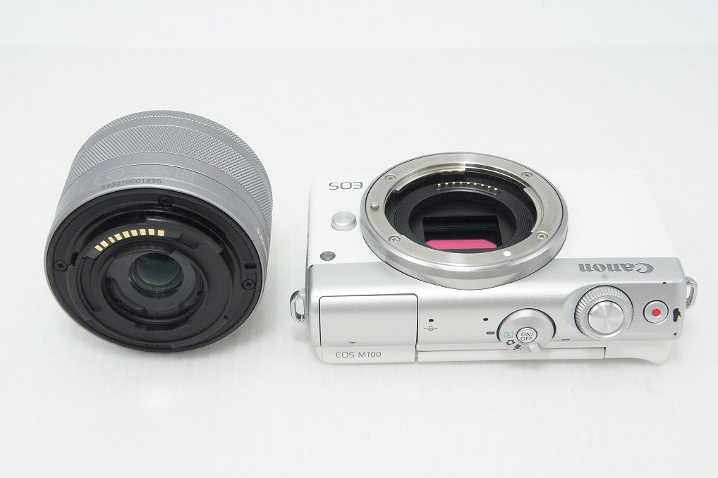 良品 Canon キヤノン EOS M100 ボディ + EF-M 15-45mm IS STM レンズキット ミラーレス一眼カメラ ホワイト 260515s