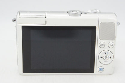 良品 Canon キヤノン EOS M100 ボディ + EF-M 15-45mm IS STM レンズキット ミラーレス一眼カメラ ホワイト 260515s