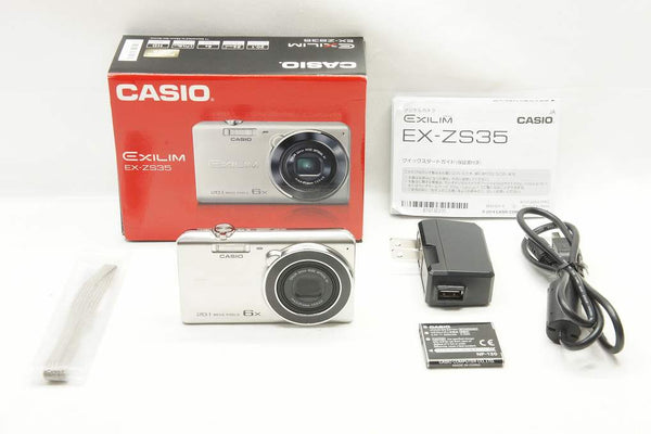 良品 CASIO カシオ EXILIM EX-ZS35 コンパクトデジタルカメラ シルバー 元箱付 240907b