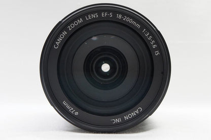 良品 Canon キヤノン EF-S 18-200mm F3.5-5.6 IS APS-C ズームレンズ フード付 250814d