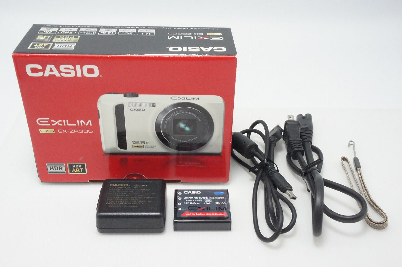 CASIO カシオ HIGH SPEED EXILIM EX-ZR300 コンパクトデジタルカメラ ホワイト 元箱付 260826n