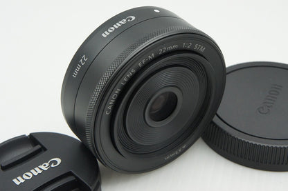 美品 Canon キヤノン EF-M 22mm F2 STM EF-Mマウント 単焦点レンズ 260211u