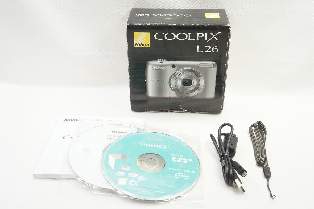 美品 Nikon ニコン COOLPIX L26 コンパクトデジタルカメラ シルバー 元箱付 250814o