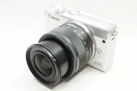 美品 Canon キヤノン EOS M100 + EF-M 15-45mm IS STM レンズキット ミラーレス一眼 ホワイト 241222b