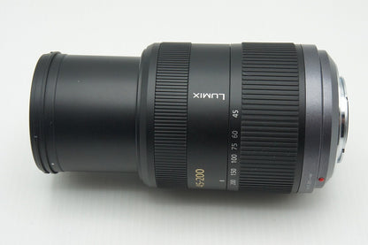 美品 Panasonic LUMIX G VARIO 45-200mm F4-5.6 MEGA O.I.S. H-FS045200 マイクロフォーサーズ フード付 260210l