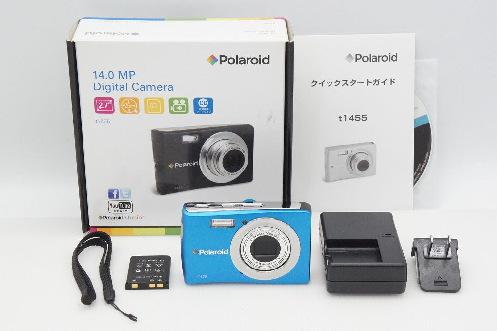 美品 POLAROID ポラロイド t1455 コンパクトデジタルカメラ ブルー 元箱付 260319p