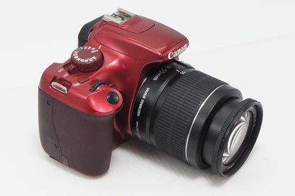 良品 Canon キヤノン EOS Kiss X50 ボディ + EF-S 18-55mm IS II レンズキット デジタル一眼レフカメラ レッド 260521a