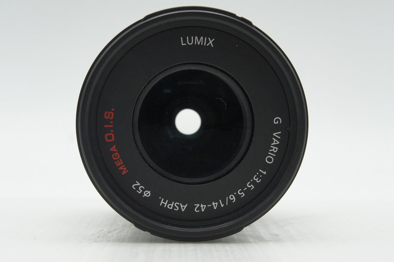 良品 Panasonic LUMIX G VARIO 14-42mm F3.5-5.6 ASPH. MEGA O.I.S H-FS014042 マイクロフォーサーズ フード付 260210k
